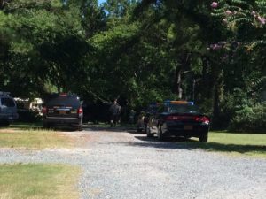 Sheriff's deputies on the scene of a home break-in and stabbing in the Masonboro Sound Road area. Photo by Christina Haley.