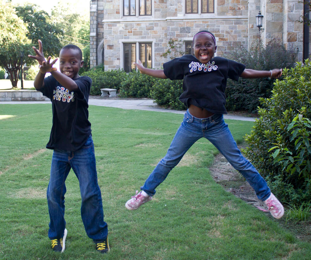 Peter (left) and Blessing from the African Children's Choir. Photo by Hannah Leyva.