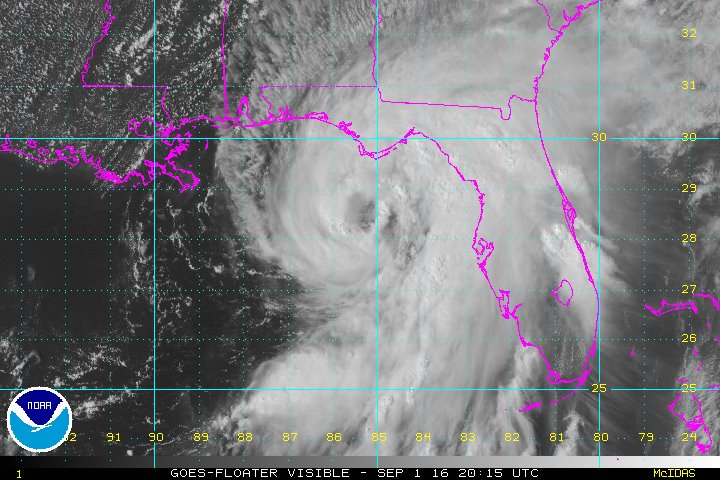 Hurricane Hermine is making its way toward the Carolina's. Photo courtesy of the National Oceanic and Atmospheric Administration.