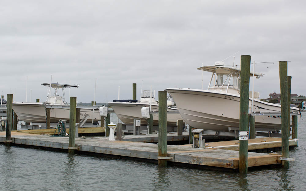 Boats in the Intracoastal Waterway in Wrightsville beach were lifted out of the water in preparation for Hurricane Matthew. Photo by Hannah Leyva.