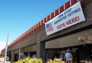 The New Hanover County Government Center is a one-stop absentee voting location. (Photo by Hannah Leyva.)