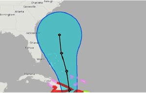 Hurricane Matthew will affect the area by Friday afternoon. What is unknown is its exact path what the storm will look like at the time. (National Weather Service graphic).