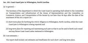 The portion of the Coast Guard and Maritime Transportation Amendments Act of 2016 regarding the damaged Wilmington bulkhead.
