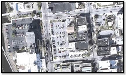 A portion of Water Street near the Hilton Hotel in downtown Wilmington will be closed for two days. (Photo courtesy of the City.)