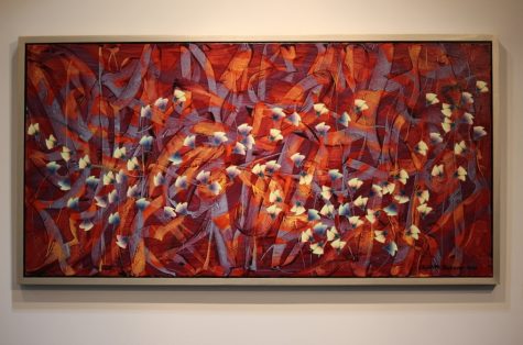 Elizabeth Darrow "Updraft" oil and collage on canvas, 2016