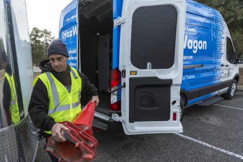 Starting Monday, residents in New Hanover County will be using its "HazWagon" to at several free drop off sites for hazardous materials and electronics. (Photo courtesy of the county.)