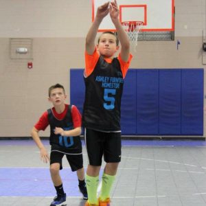 Good form from the free throw line for 12 year old Brodie Deutsch. 