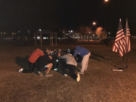 The 'Ball of Man,' that ends the workout. Frederiksen said 'Members pray, meditate, or sometimes just give thanks that the 'beat down' is over.' (Photo by Benjamin Schachtman)