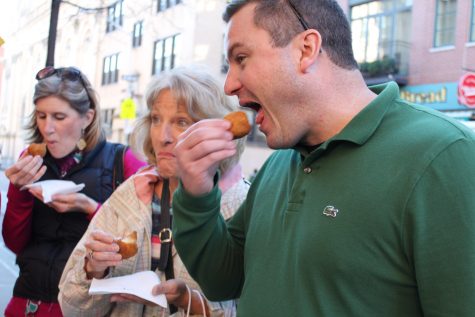Indulging in some risotto balls. (Photos courtesy Allison Carter)