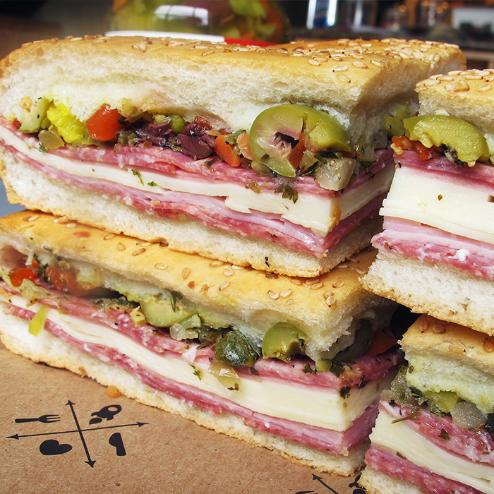 The “original” muffuletta sandwich at Central Deli and Grocery. (Photo courtesy CentralGrocery.com)