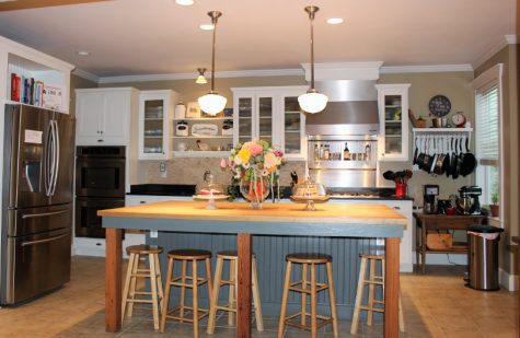 The Bell-Clemmons House kitchen has a large island, a gas stove and plenty of storage space. (Photos by Christina Haley.)