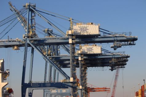 The Port's post-panamax cranes have the height and speed to manage the increased cargo-load of larger ships coming from Asia through the Panama Canal. (Photo Benjamin Schachtman)