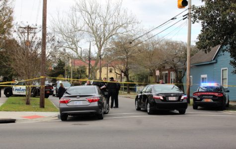 Wilmington police on the scene of a shooting that injured a woman in the area of Wrightsville Avenue and 16th Street. Photo by Christina Haley.