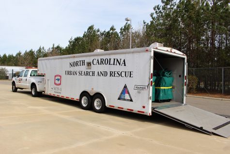 This N.C. Search and Rescue trailer carries tents needed to shelter teams during response.