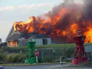 Oak Island Coast Guard Station Fire