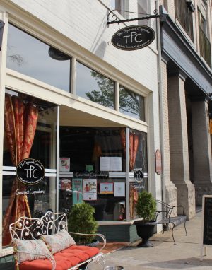 The Peppered Cupcake is located near the corner of Front Street and Dock Street in downtown Wilmington.