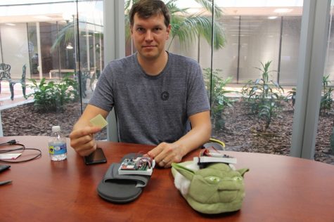 Jeff Guard hopes to streamline the processor size of the prototype. (PORT CITY DAILY PHOTO / Benjamin Schachtman)