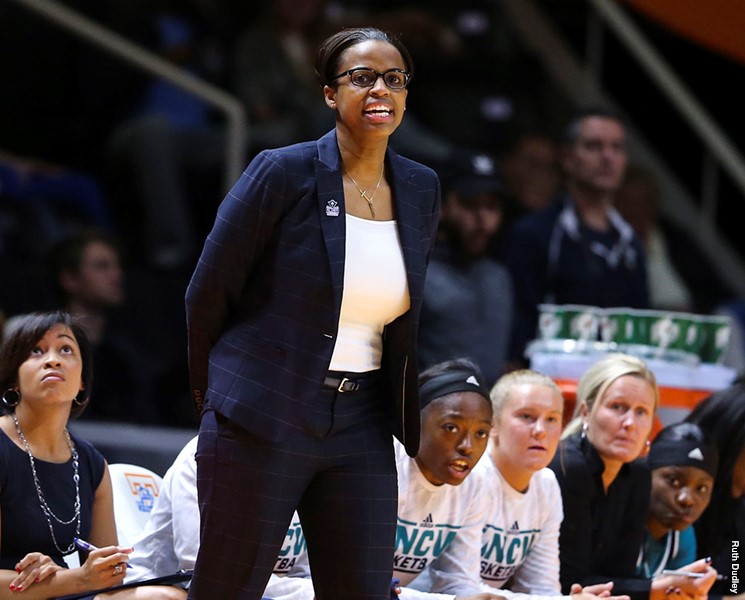 Adell Harris has stepped down from her position as UNCW Women's Basketball Coach. Photo courtesy- UNCW Sports. 