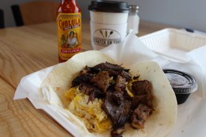 The Breakfast Brisket Taco (Port City Daily photo/CORY MANNION)