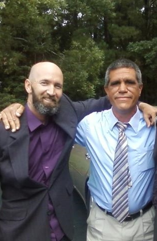 Pastor Jason Mitchell (left) with Steve Barton (right), shortly after Barton completed rehab at the Walter B. Jones facility in 2014. (Port City Daily photo / COURTESY JASON MITCHELL)