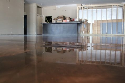 The recently finished floor in Waterman's private room. Bob High and his team plan to hold catered private parties, movie nights and other events. (Photo Benjamin Schachtman)