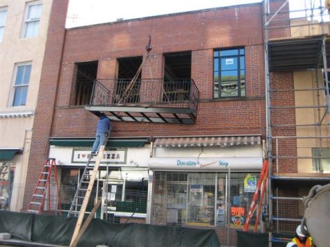 A photo of the balcony during renovations. (Photo courtesy of the property owner.)