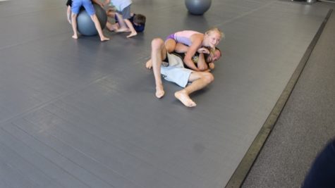 Terah Hieber puts Eugene Cabanu, an accomplished martial artist, in a hold. (Port City Daily photo / BENJAMIN SCHACHTMAN)