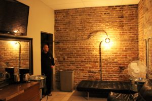 One of the new revamped green rooms. Brezinski says their used to be a running joke that the Throne had the worst green rooms in the south. That won't be the case anymore. (Port City Daily photo/CORY MANNION)