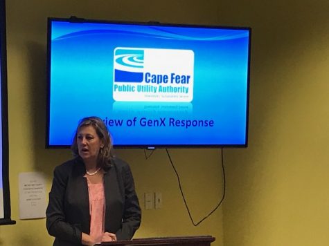 Jennifer Adams, co-chair of the CFPUA board, headed up the investigation and presented its results. (Port City Daily photo / BENJAMIN SCHACHTMAN)