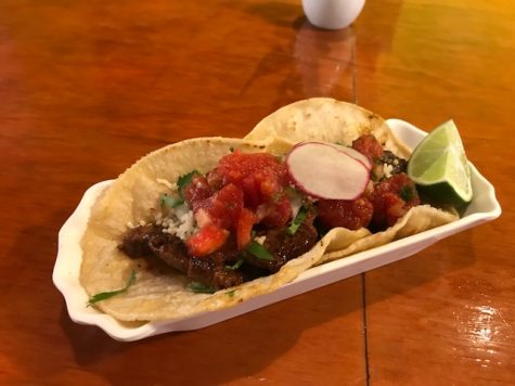 Steak tacos: marinated steak, homemade salsa, cotija cheese, cilantro, radish and lime. (Port City Daily photo / BENJAMIN SCHACHTMAN)