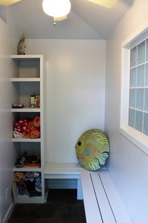 Knowles said that when she was a child, her parents had a basement with a full bathroom/changing area, and fondly remembers her father yelling at them to "don’t come up here with a wet bathing suit!" (Port City Daily photo/CORY MANNION)