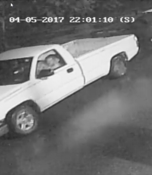 The New Hanover County Sheriff's Office say this truck was involved in a boat theft in Wilmington. (Port City Daily photo/COURTESY NHC SHERIFF"S OFFICE)