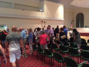 Angry residents stormed out of the planning commission meeting Wednesday night. (Port City Daily Photo/MICHAEL PRAATS)