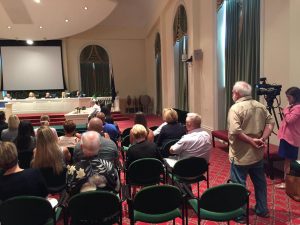 An angry resident demands answers from the Wilmington Planning Commission (Port City Daily photo/MICHAEL PRAATS)