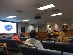 Residents spoke against the proposed regulations on golf carts in Carolina Beach Tuesday evening (Port City Daily photo/MICHAEL PRAATS)