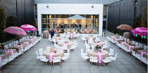 The Cameron Art Museum's courtyard, facing indoors. (COURTESY CAM)