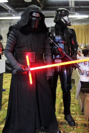 Kylo Ren and a Death Trooper from the 501st Carolina garrison patrol the floor. (Port City Daily photo/CORY MANNION)