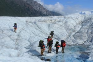 Part of the EWW group traversing a glacier in Wrangell-St. Elias National Park (Port City Daily photo / courtesy of NCOAE)