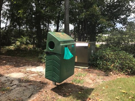 Hawthrone at Murrayville, like many Wilmington apartment complexes, offers free litter bags. Increasingly, it has not been enough to get residents to pick up after their dogs. (Port City Daily photo / BENJAMIN SCHACHTMAN)'