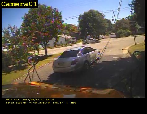 A"grey Honda Accord or Accura TLX" that struck the bus, according to the Wilmington PD. (Port City Daily photo / COURTESY WILMINGTON PD)