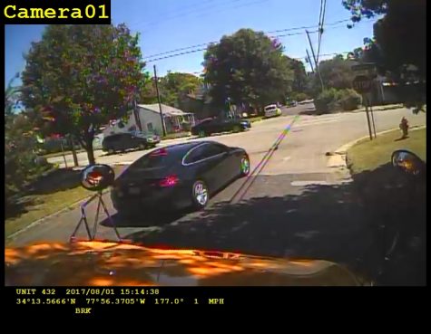 A black four-door sedan, also involved in the incident. (Port City Daily photo / COURTESY WILMINGTON PD)