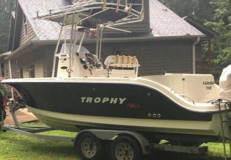 The 22-foot boat Steve Chaney and David Hambrick of Oak Island took out for a fishing trip on Sunday. The Coast Guard is battling an oncoming tropical storm to search for them. (Port City Daily photo / COURTESY US COAST GUARD)