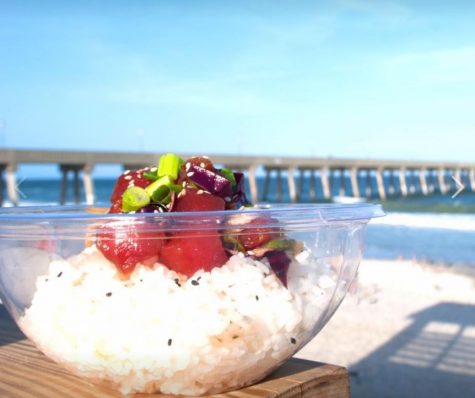 A Poke bowl in its natural habitat, the beach. Nakedfin Pokebowl, opening next month, aims to deliver the Hawaiian dish to Wilmington's hungry beach-goers and lunch crowds. (Port City Daily photo / COURTESY RITCHIE HART)