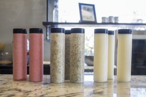 Gailyn's frozen kefir flavors, strawberry, chia with flax, and plain, are sold online and in-store. (Port City Daily / JOHANNA FEREBEE)
