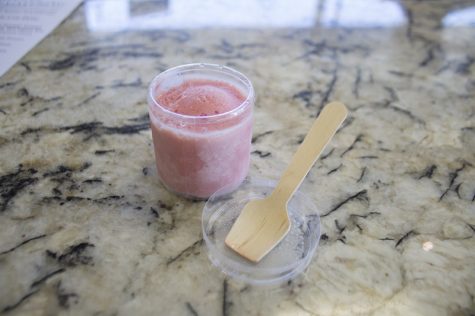 Each meal at Kefir Complete comes with a 2 oz. serving of frozen strawberry kefir which contains more than 70 live probiotic strains of bacteria. (Port City Daily / JOHANNA FEREBEE)