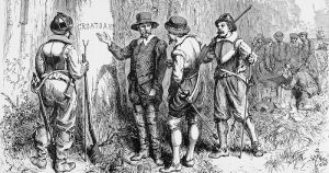 “John White had prepared a map of the area that was in the British Museum, and the story goes that he had told them that if they had to leave, to write where they were going, and to go 50 miles into the ‘maine,’ that is inland," Herlevich said. (Port City Daily photo/COURTESY NCDCR)