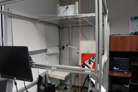 The small lab at UNCW, including this 3D imaging set-up, has been responsible for millions of dollars of funding, numerous patents and several key breakthroughs in facial recognition technology. (Port City Daily photo / BENJAMIN SCHACHTMAN)