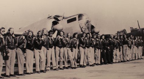 WASPs lined up for inspection at Camp Davis. (Port City Daily photo / MISSILES AND MORE MUSEUM)