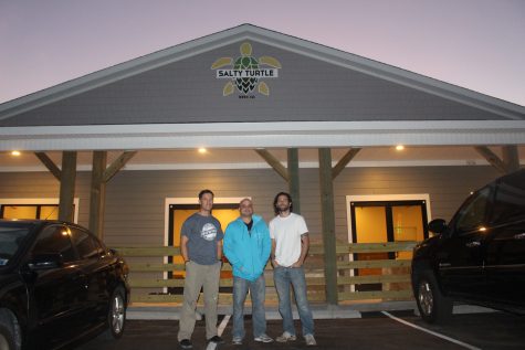 Owners of the Salty Turtle Beer Company Daniel Callender, Zack White, and Dean Kelley are aiming for a December opening in Surf City (Port City Daily photo/MICHAEL PRAATS)
