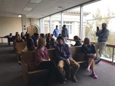 A crowd of supporters for both Corey Sullivan and the family and friends of Ben Privott at New Hanover County Superior Court. (Port City Daily photo / BENJAMIN SCHACHTMAN)